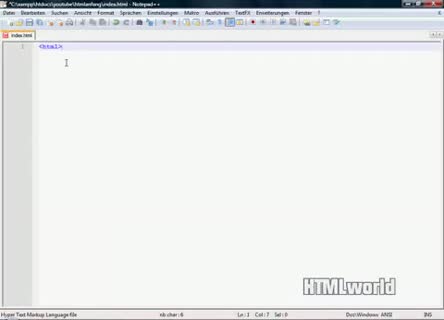 Dies hier ist ein sogenanntes Tutorial- Video für den kostenlosen HTML- Editor 