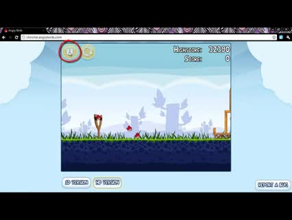Angry Birds fliegen auf dem Desktop