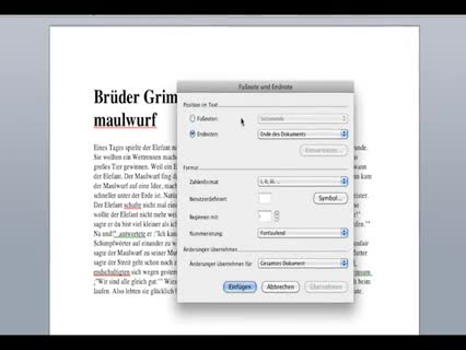 Fußnoten in Word anlegen