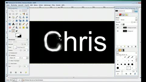 Feuer schrift mit gimp