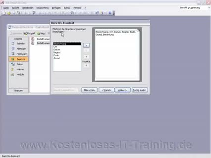 Access 2003 Berichte erstellen