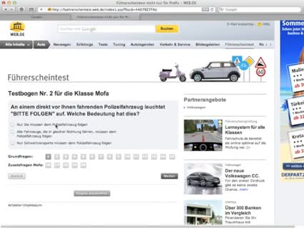 Online für die Mofa-Prüfung lernen