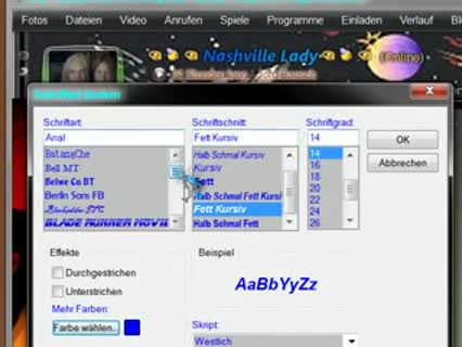 Wie ändere ich die Schriftfarbe im MSN