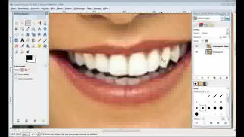 Gimp tutorial Vampir Zähne