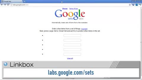 Google Sets - Begriffe vervollständigen