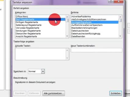 Tastenkürzel in Word anlegen