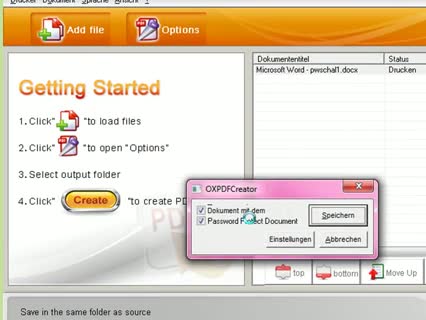 Word in PDF mit Hyperlinks und Passwortschutz umwandeln