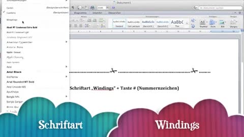 So findet man das Scheren-Symbol in Word!
