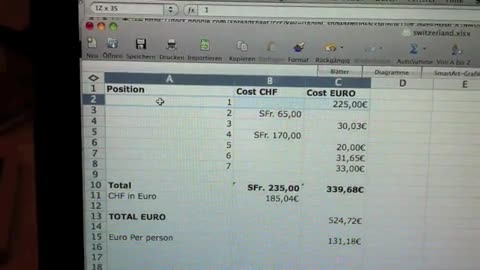Zeile in Excel fixieren