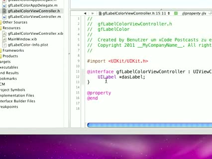 iPhone Projekt um die Farbe eines Labels zu ändern. (xCode und Interfacebuilder Beispiel)