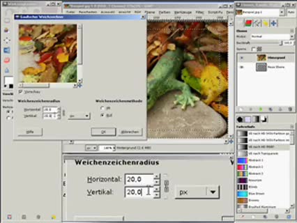 Gimp: Einfacher Glasrahmen