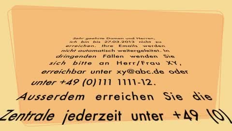 Abwesenheitsnotiz für Emails 