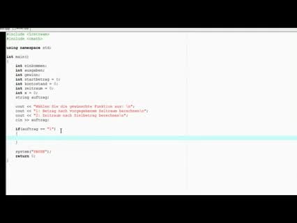 C++ Tutorial 6. Spar Rechner Part 2