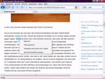 Firefox: Kontext-Menü erweitern