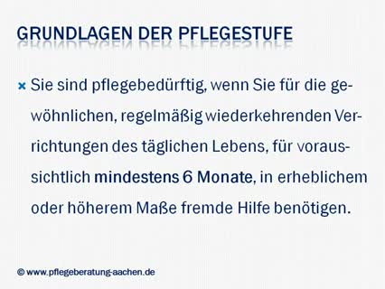 Grundlagen Pflegeeinstufung