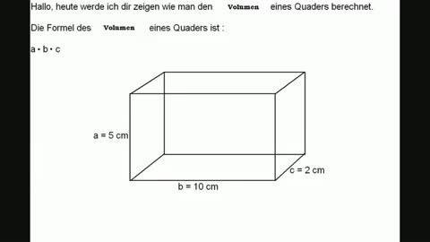 Volumen eines Quaders