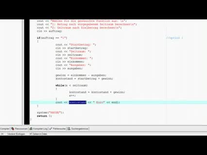 C++ Tutorial 6: Spar Rechner Part 3