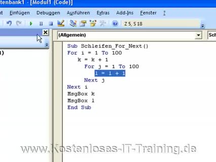 Access VBA: For Next Schleifen Teil 4 Verschachtelung