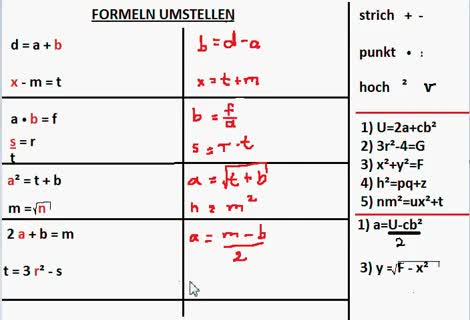 Formeln umstellen
