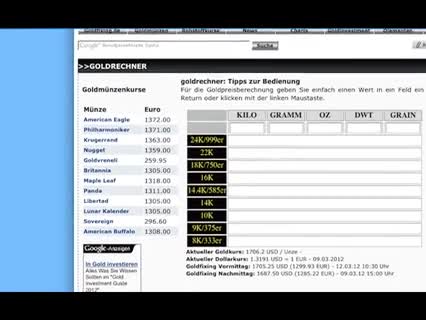 Goldwert online bestimmen