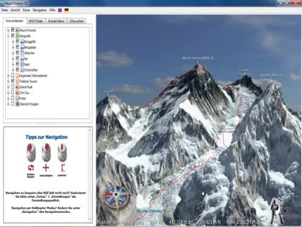 Der Mount Everest in 3D