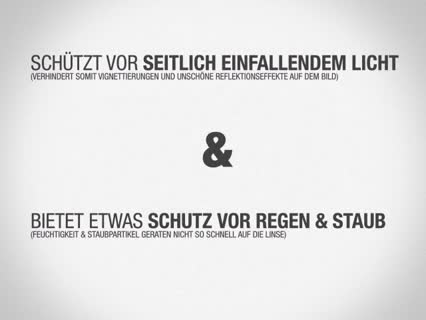 So verwendet man eine Streulichtblende / Gegenlichtblende / Sonnenblende in der Fotografie