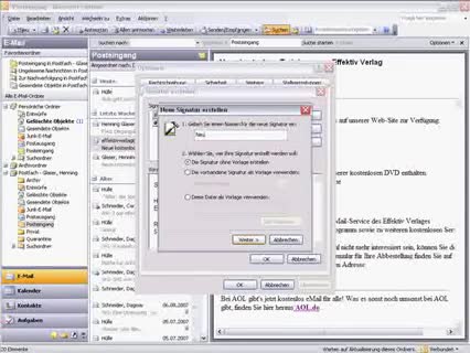 Outlook Signaturen verwenden 