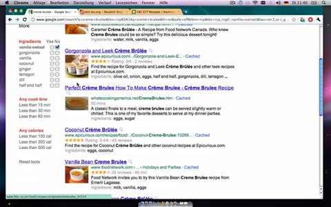 Google Recipe - die komfortable Rezeptsuchmaschine