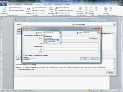 Literaturverwaltung in Word