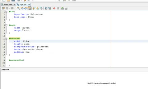 HTML und CSS: Menu