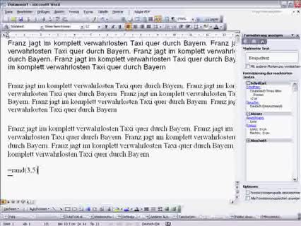 Word Text automatisch erzeugen