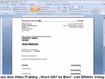 Word 2007 Serienbrief erstellen 