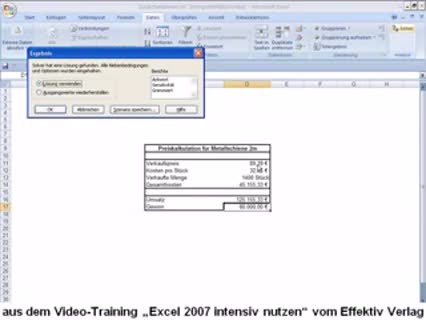 Excel 2007 Solver nutzen
