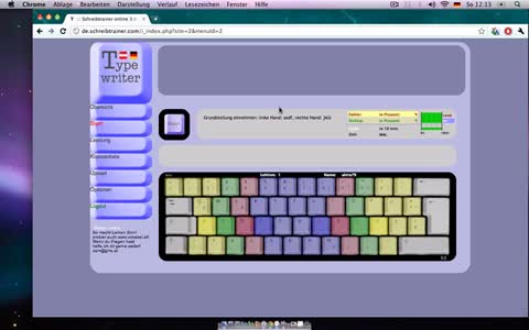 Online Zehnfingersystem tippen lernen