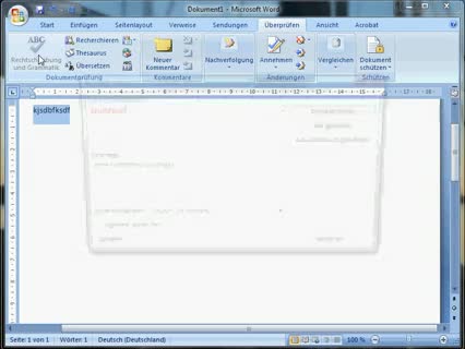 Rechtschreibprüfung einrichten bei Word2010