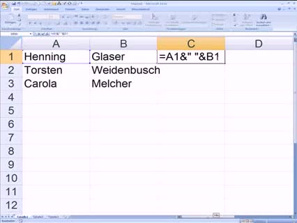 Excel Funktion: Zellen verknüpfen www.effektiv-verlag.de