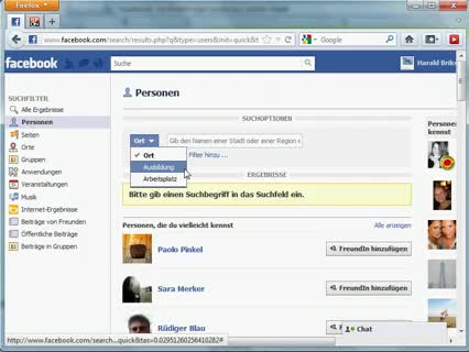 So findet man bei Facebook Leute aus seiner Stadt